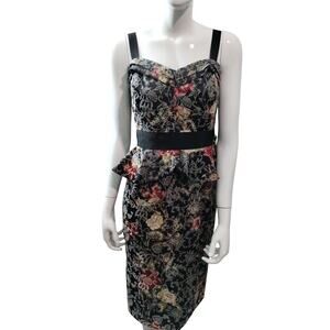 Antonio Melani Women's size 8 Medium‎ Floral Cocktail Date Party Peplum Dress